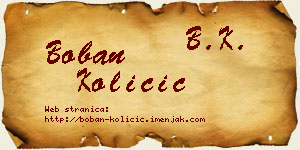 Boban Količić vizit kartica